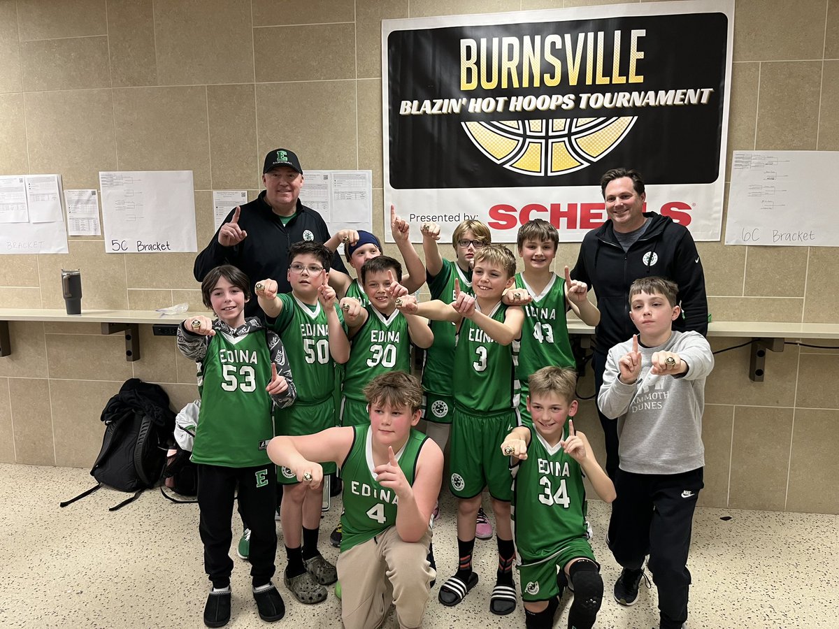 Edina B5 Gold wins Burnsville Tournament! On to State next week!  Great job boys! 🐝🏀🏆