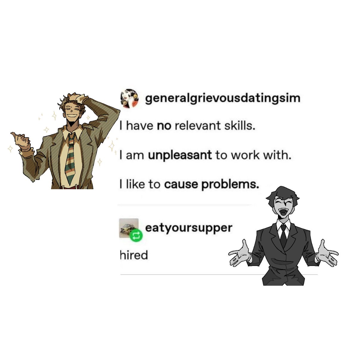 LocalNokia's tweet image. How Protag pictures the interview went #elevatorhitch