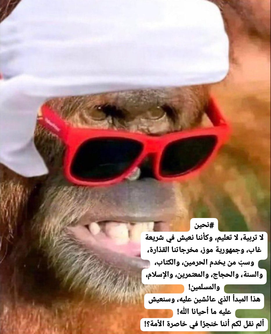 Shasholiqa's tweet image. حوار مع #إماراتي!
@obai1d 

س : ما هي انجازاتكم؟

ج : مِن انجازاتنا؛ تقرير الشرك الأكبر، وجلب الآلهة التي تعبد من دون الله لدولتنا، ومحاربة الإسلام، وقتل المسلمين، وتدمير دولهم، والوقوف مع أبناء عمومتنا #اليهود #الصهاينة، وننفذ أجنداتهم، ونحارب دولة الإسلام #السعودية، ونشوّه…