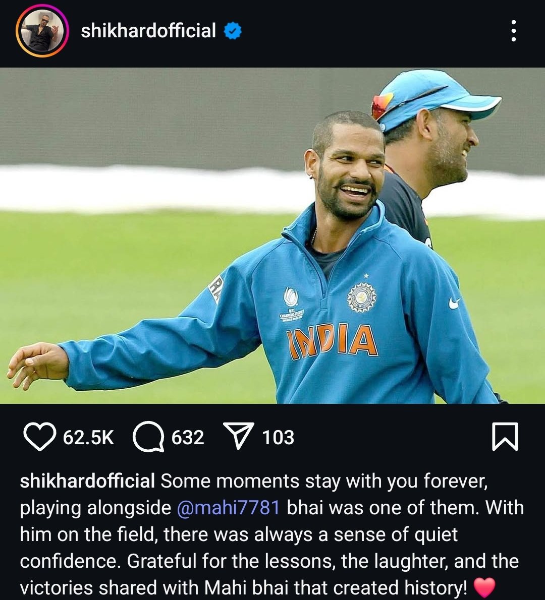 Dhawan saab on a random Sunday morning 💛