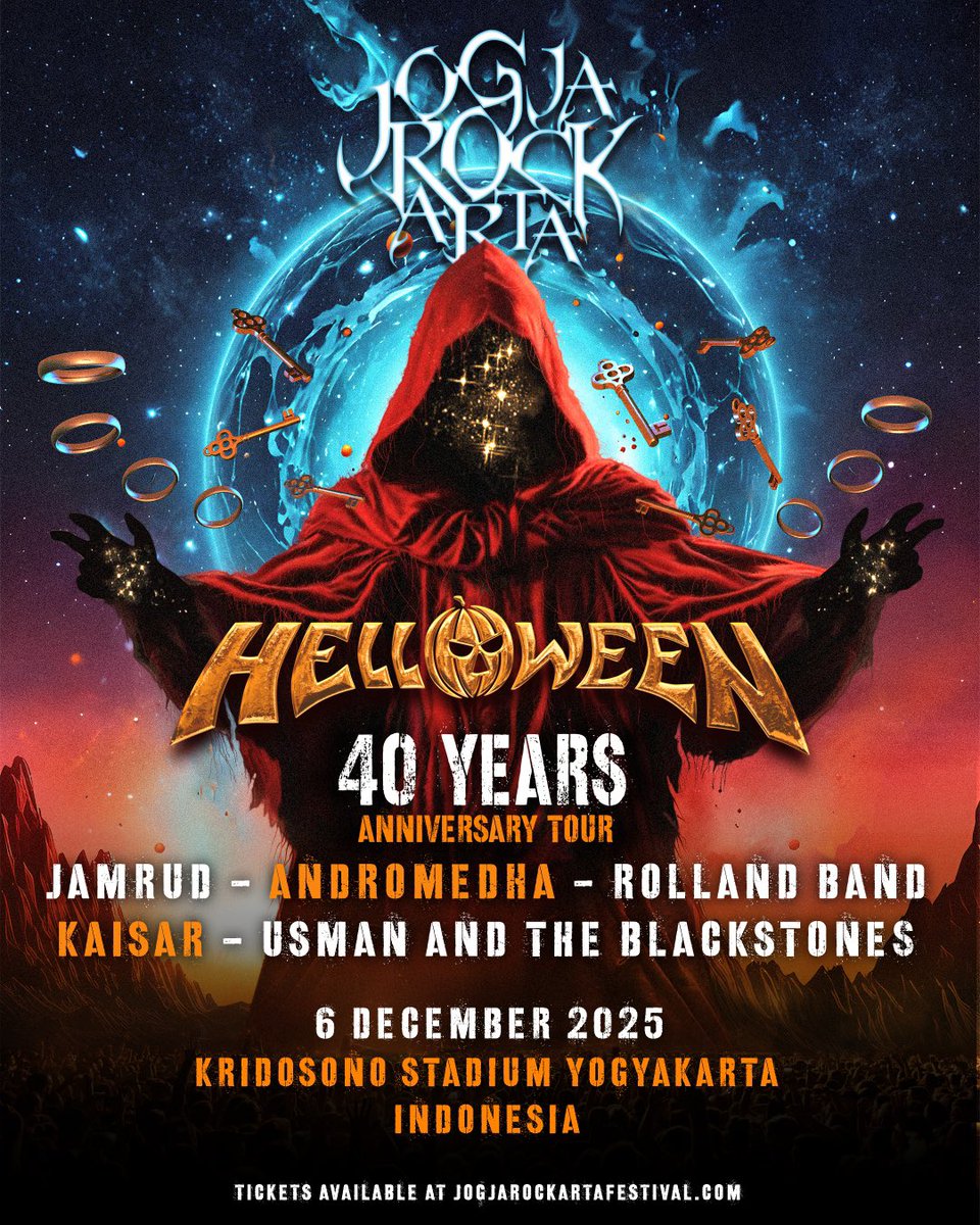 Menandai kembali bangkitnya The Pumpkins, serta perayaan 4 dekade band speed metal legendaris Helloween akan tampil hebat bersama band-band rock legendaris Indonesia.

Mari kita rayakan bersama dengan penuh power, Jon! 🤘