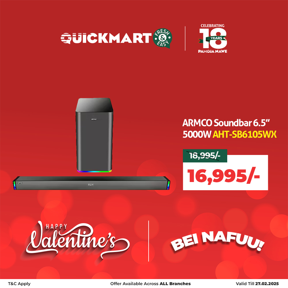 QuickmartKenya's tweet image. Get your hands on the latest electronics at prices that won’t break the bank! We’ve got it all at Quickmart! 

*Offer validity as indicated at the bottom right of the image.

#HappyValentines
#18YearsPamojaNawe
#BeiNafuu
#FreshAndEasy
