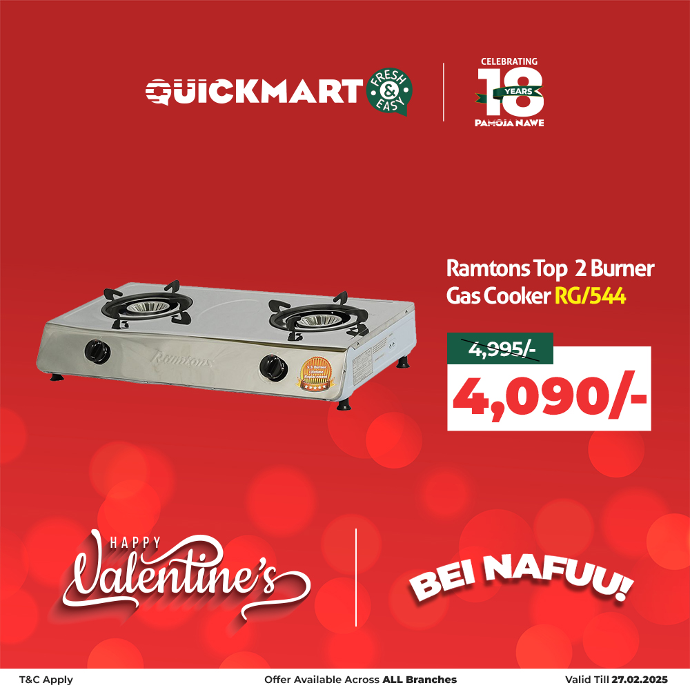 QuickmartKenya's tweet image. Get your hands on the latest electronics at prices that won’t break the bank! We’ve got it all at Quickmart! 

*Offer validity as indicated at the bottom right of the image.

#HappyValentines
#18YearsPamojaNawe
#BeiNafuu
#FreshAndEasy