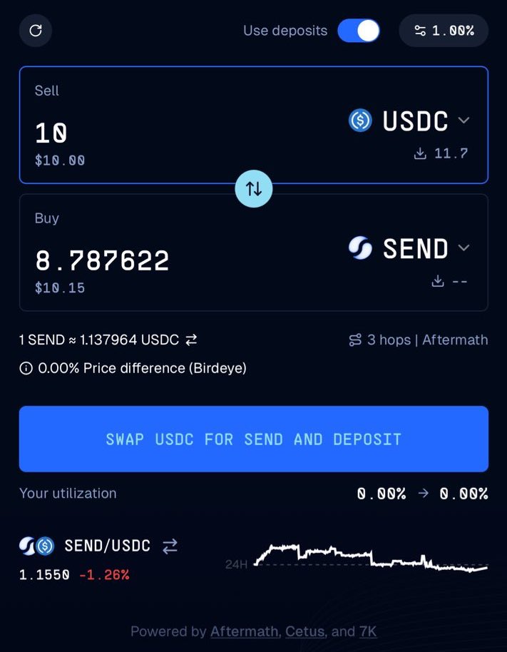 did you know suil.ag lets you trade from within your suilend account?

withdraw, swap, and deposit -- all in one go.

only possible with sui's programmable transaction blocks.