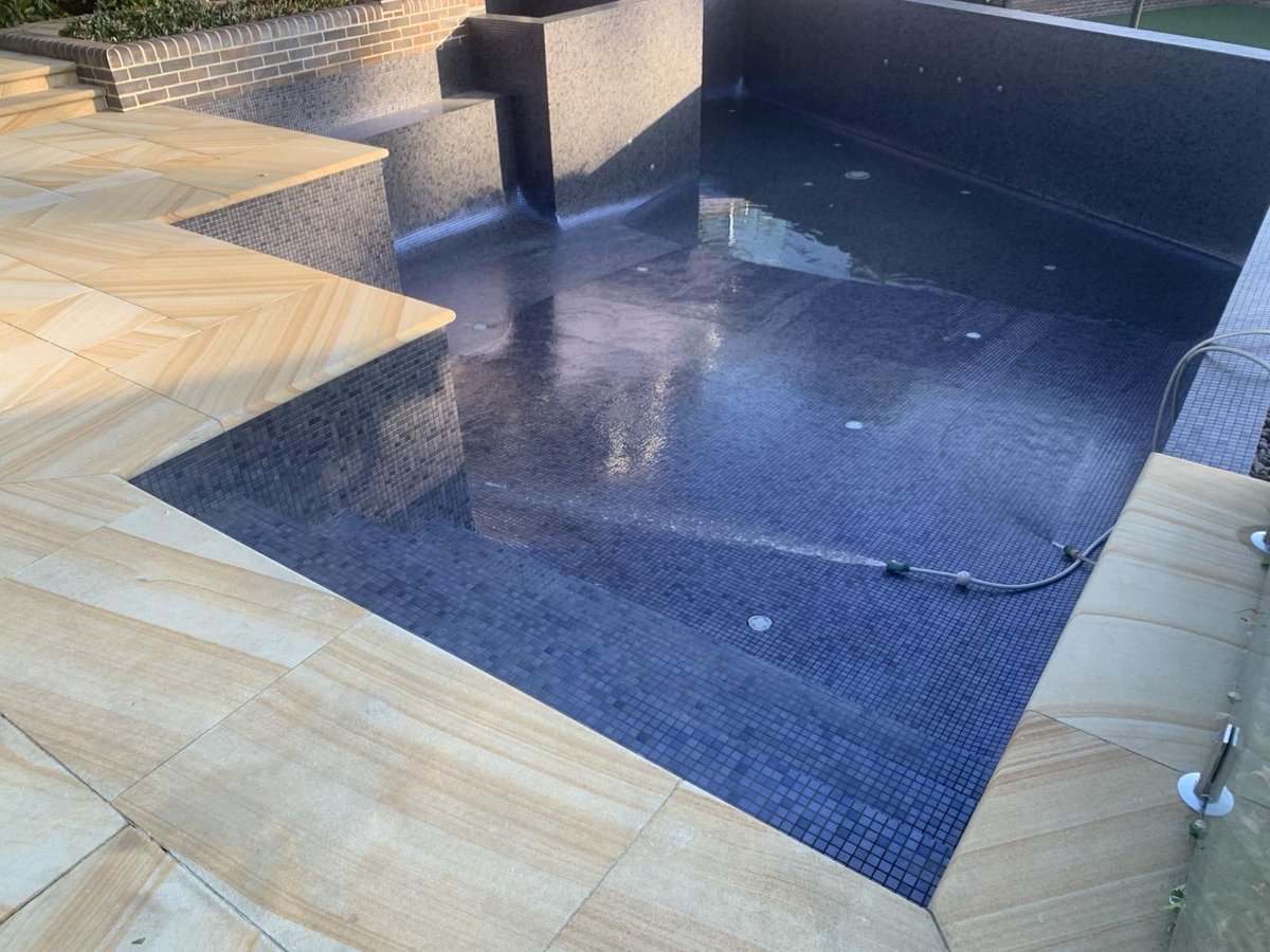 Making a splash with stunning pool tiles that bring style and serenity to every swim 🌊✨ #PoolGoals #TileDesign #BackyardOasis