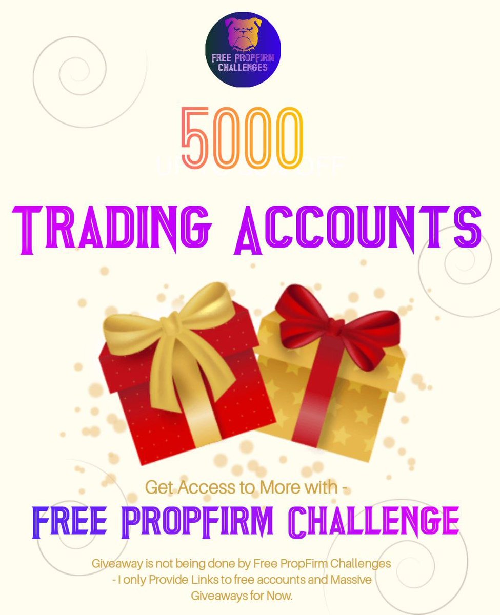 Free 5000 PropFirm Trading Accounts for First 5000 Followers:

How To Participate:

Follow: <a href="/FPFC_XSpace/">Free PropFirm challenges</a> 
Tag 3 trader Friends
Like | Retweet

Fill this Google Form: 
forms.gle/CFhRcKCA9rsXs5…