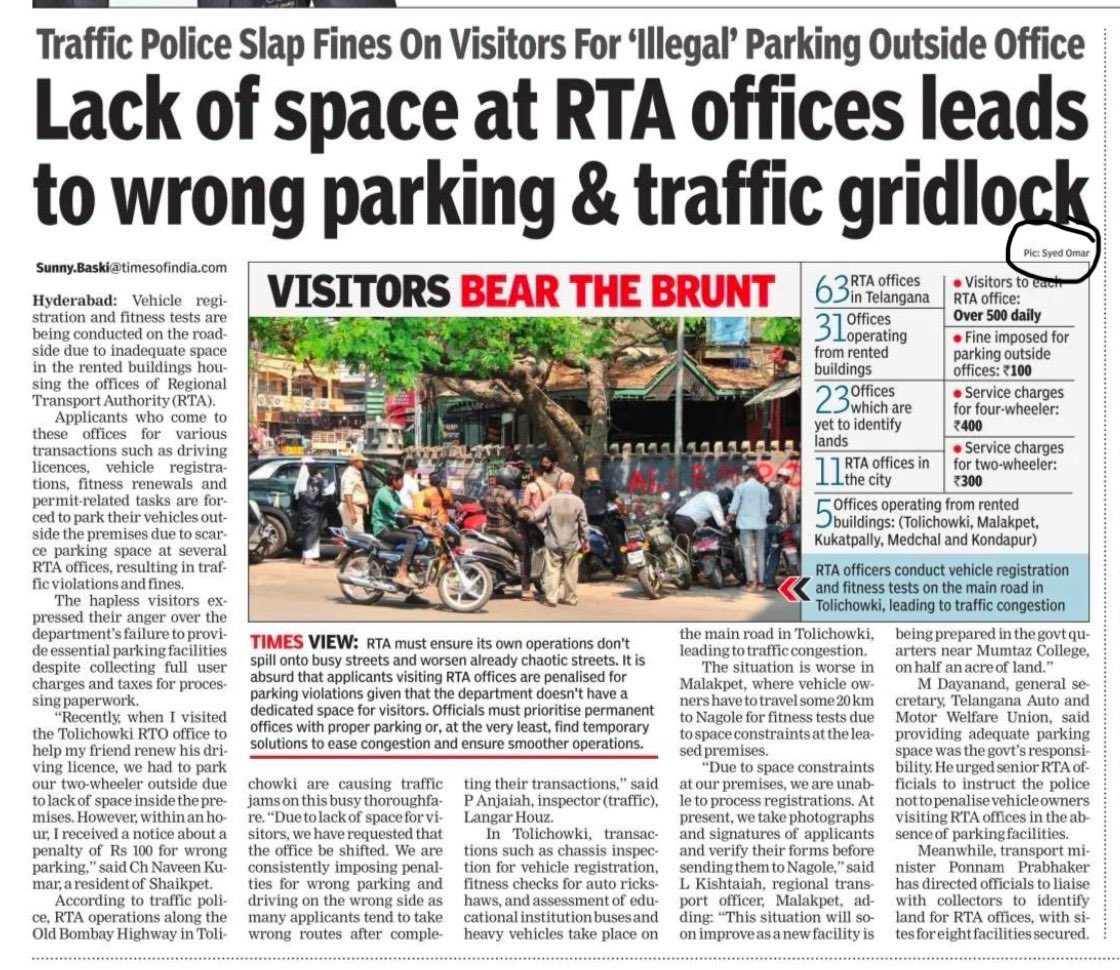 SyedToi's tweet photo. (RTA) Regional Transport Authority (RTA) conducted surprise vehicle fitness inspections on the roadside in Tolichowki, leading to significant traffic congestion. Commuters faced delays as multiple vehicles were stopped for scrutiny, causing bottlenecks on key routes https://t.co/BU489hgAAw