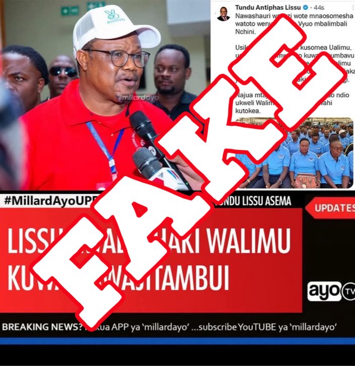 MariaSTsehai's tweet photo. 🚨FAKE NEWS ALERT‼️
Machawa wameishiwa wamebaki kusambaza uongo
Ni rahisi sana kutambua kama habari ni feki - cheki kwenye ukurasa husika! 
Pia huko Whatsapp namba inayotumika kusambaza hii propaganda iandike utupatie tuwajue hawa waongo!
Eniwei najua madhulmat yanahaha 😃 hadi #TutaelewanaTu mwaka huu