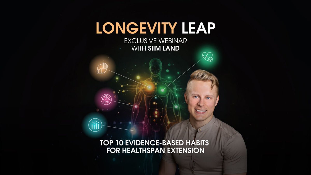 🚀 Want to live longer AND thrive? Join Siim Land’s Longevity Leap webinar! 🌟
Discover science-backed habits to extend your healthspan, optimise daily routines, and boost vitality.

👉 Register now: buff.ly/3QuB0Az

#longevity #biohacking