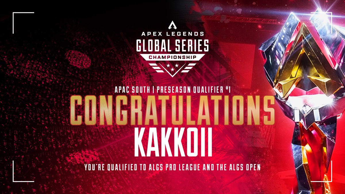 im_b_rad (@im_b_rad_ttv) on Twitter photo The winners of #ALGS Preseason Qualifier #1 for APAC South are...      
π KAKKOII 
π₯ <a href="/veeycy/">veeycy</a> 
π₯ <a href="/rizkyngrhh/">Kisanss</a> 
π₯ <a href="/GodlyEnough_/">Tyg Ronin</a>
Congratulations on winning and moving onto the Pro League and THE ALGS OPEN!!πππ The winners of #ALGS Preseason Qualifier #1 for APAC South are...      
π KAKKOII 
π₯ <a href="/veeycy/">veeycy</a> 
π₯ <a href="/rizkyngrhh/">Kisanss</a> 
π₯ <a href="/GodlyEnough_/">Tyg Ronin</a>
Congratulations on winning and moving onto the Pro League and THE ALGS OPEN!!πππ
