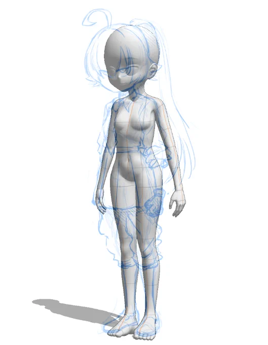 これに合わせて3Dデッサン人形をカスタマイズします。 
