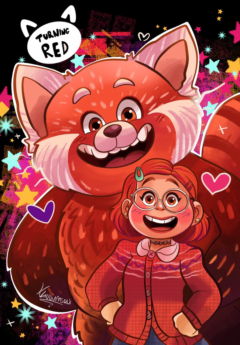 KlaArt96's tweet photo. Disney fan art ❤️❤️😊#turingred #Elemental #encanto #rayaandthelastdragon #Disney https://t.co/2xerQjGFJI