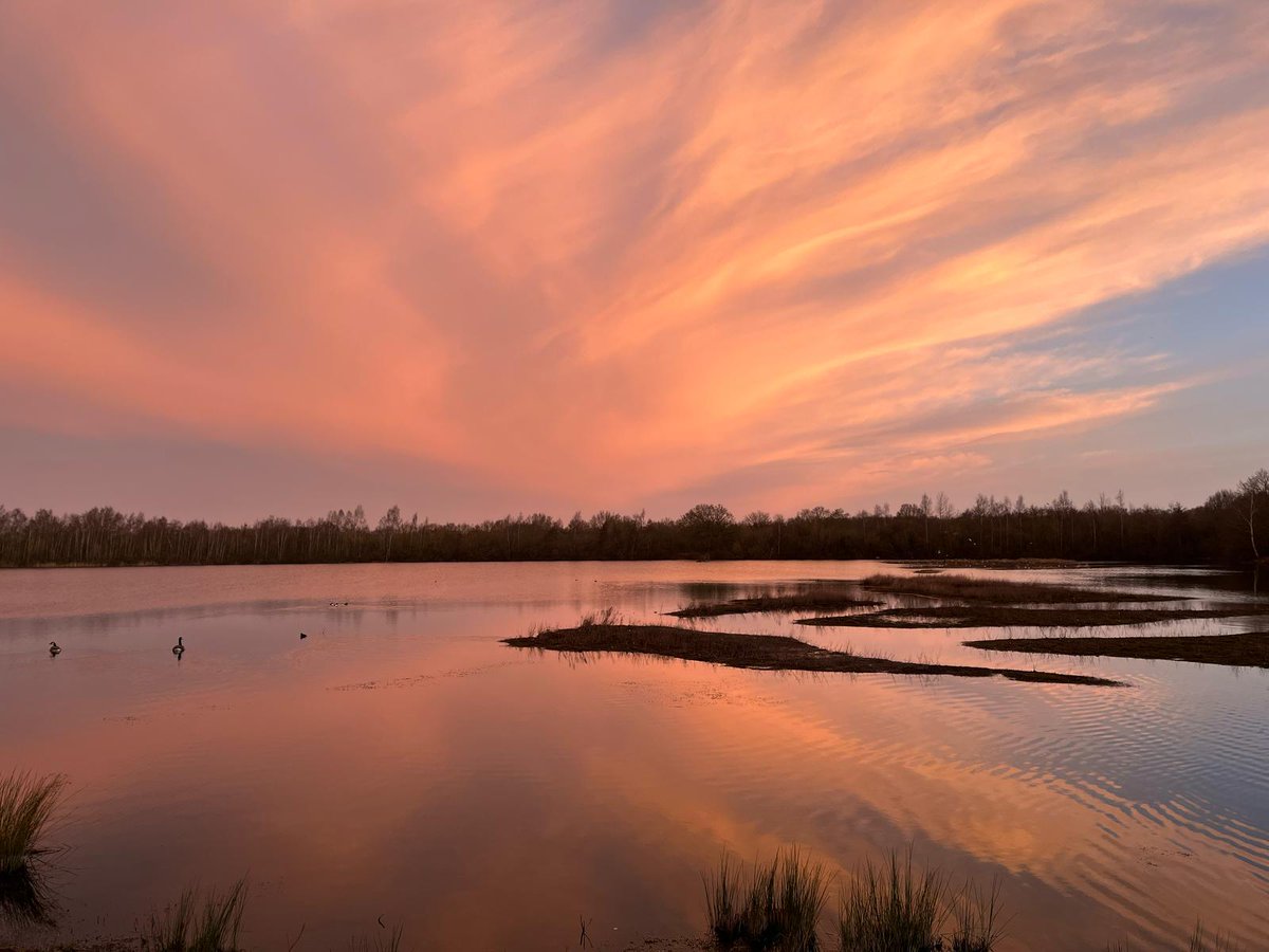 There may be grey clouds now but it was a stunning start to the day at Whisby Nature Park. 
Thanks to Education Officer Sam for sharing the photo of first light this morning.