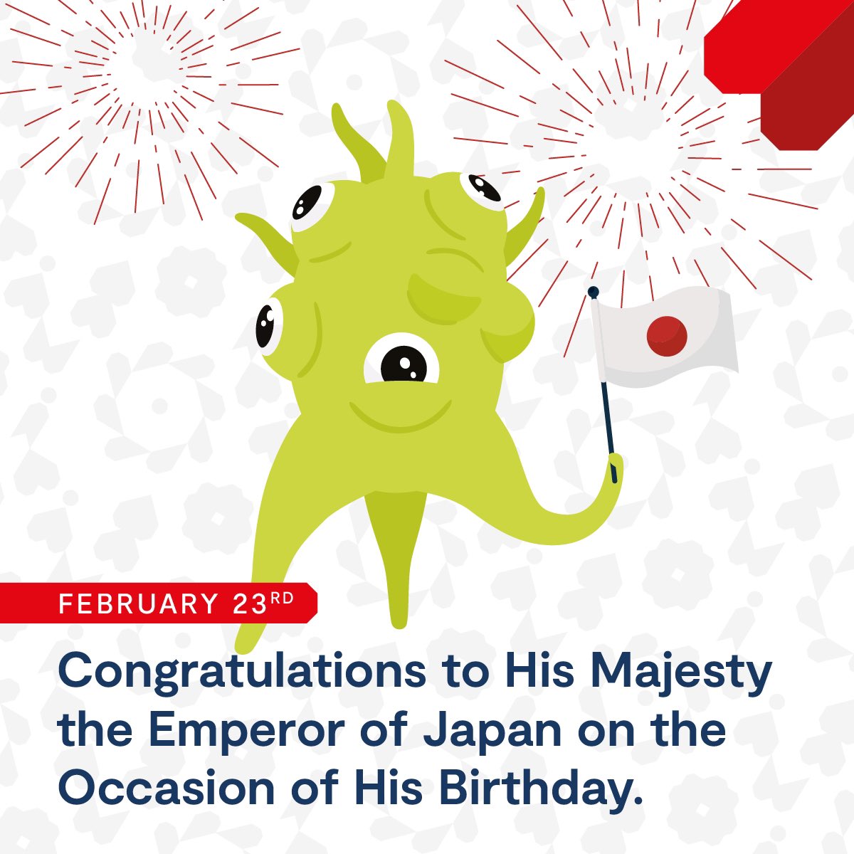 OndrejSoska's tweet image. ✨ Happy Birthday to His Majesty the Emperor of Japan!
We send our warmest wishes and congratulations on this special day. May this celebration bring unity and goodwill between our two countries. 🇨🇿🤝🇯🇵
#Congratulations #49DaysToGo #Expo2025isComing
