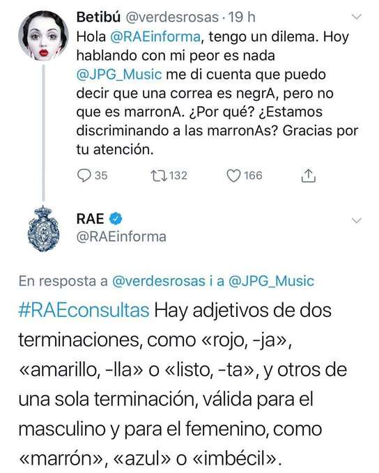 Un día voy a intentar tomar un café con el tipo que responde a las consultas que recibe la <a href="/RAEinforma/">RAE</a>. Lo haré solo para saber si es tan cáustico cara a cara como lo parece al escribir. Menudo zasca final.