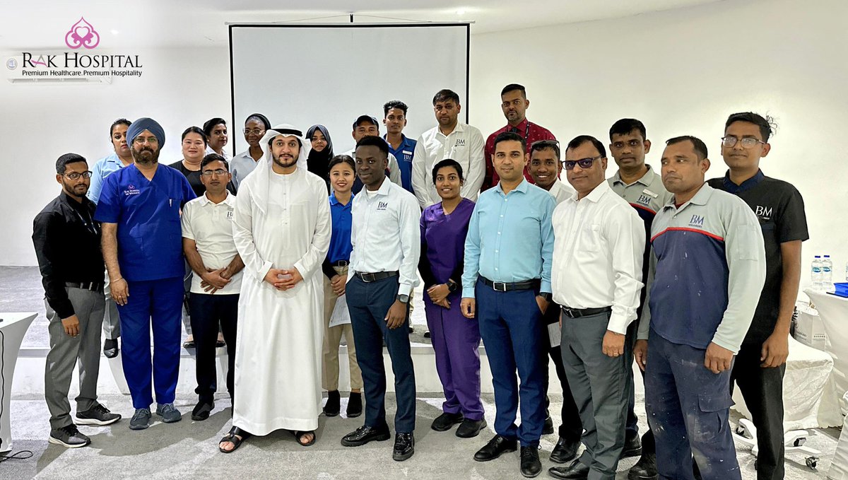 RAKHospital's tweet photo. RAK Hospital recently organized a health screening campaign at BM Hotels & Resorts, providing health check-ups, expert consultations, and personalized wellness guidance to promote overall well-being.

We remain committed to building healthier communities through preventive care and health awareness initiatives.

#HealthCampaign #WellnessMatters #PreventiveCare #BMHotels #CommunityHealth #RAKHospital