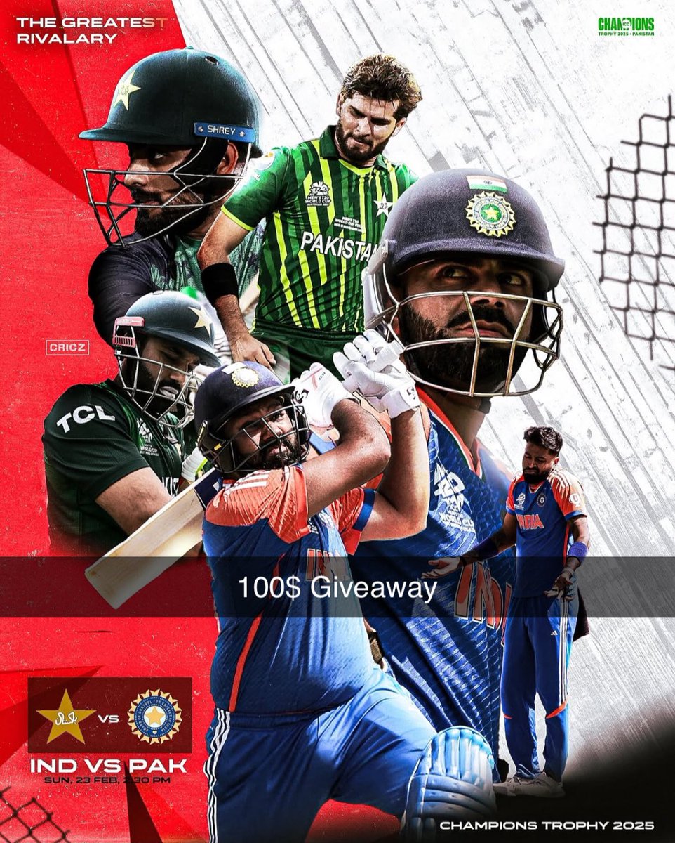 Budhil Vyas (@budhilvyas) on Twitter photo Giving away $100 $USDT to one winner if India wins today 🇮🇳
How to win:
1️⃣ Like + RT
2️⃣ Follow <a href="/BudhilVyas/">Budhil Vyas</a>
3️⃣ Comment "INDIA" below
Winner announced right after match 🤑
Let's go India 🇮🇳
#INDvsPAK #ChampionsTrophy Giving away $100 $USDT to one winner if India wins today 🇮🇳
How to win:
1️⃣ Like + RT
2️⃣ Follow <a href="/BudhilVyas/">Budhil Vyas</a>
3️⃣ Comment "INDIA" below
Winner announced right after match 🤑
Let's go India 🇮🇳
#INDvsPAK #ChampionsTrophy