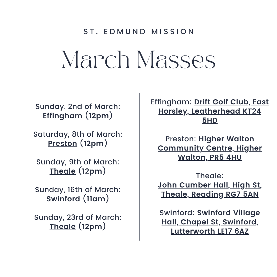 CatholicMassUK's tweet photo. TRADITIONAL LATIN MASSES IN ENGLAND — March 2025 schedule https://t.co/bu3daRF1bv
