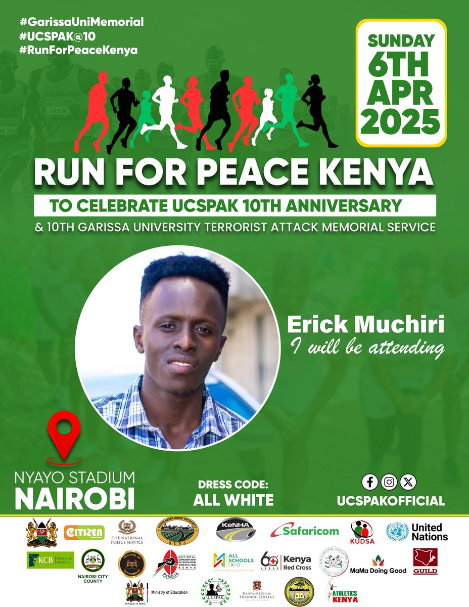 ErickSmasha01's tweet photo. I am a Champion. I will be attending Run For Peace Kenya on 6th April, 2025 at Nyayo Stadium
#RunforPeaceKenya https://t.co/g4OLjnSv3p