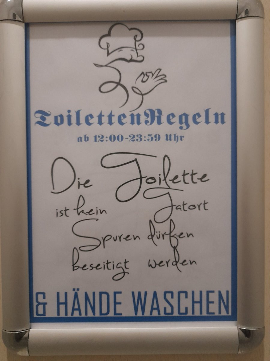 Katja Hoyer (@hoyer_kat) on Twitter photo Germany has a reputation for being über-serious, but I reckon it just hides its humour well, on the inside of toilet cubicle doors, for instance. Spotted today 👇
"The toilet is not a crime scene. It's okay to make the evidence disappear." Germany has a reputation for being über-serious, but I reckon it just hides its humour well, on the inside of toilet cubicle doors, for instance. Spotted today 👇
"The toilet is not a crime scene. It's okay to make the evidence disappear."