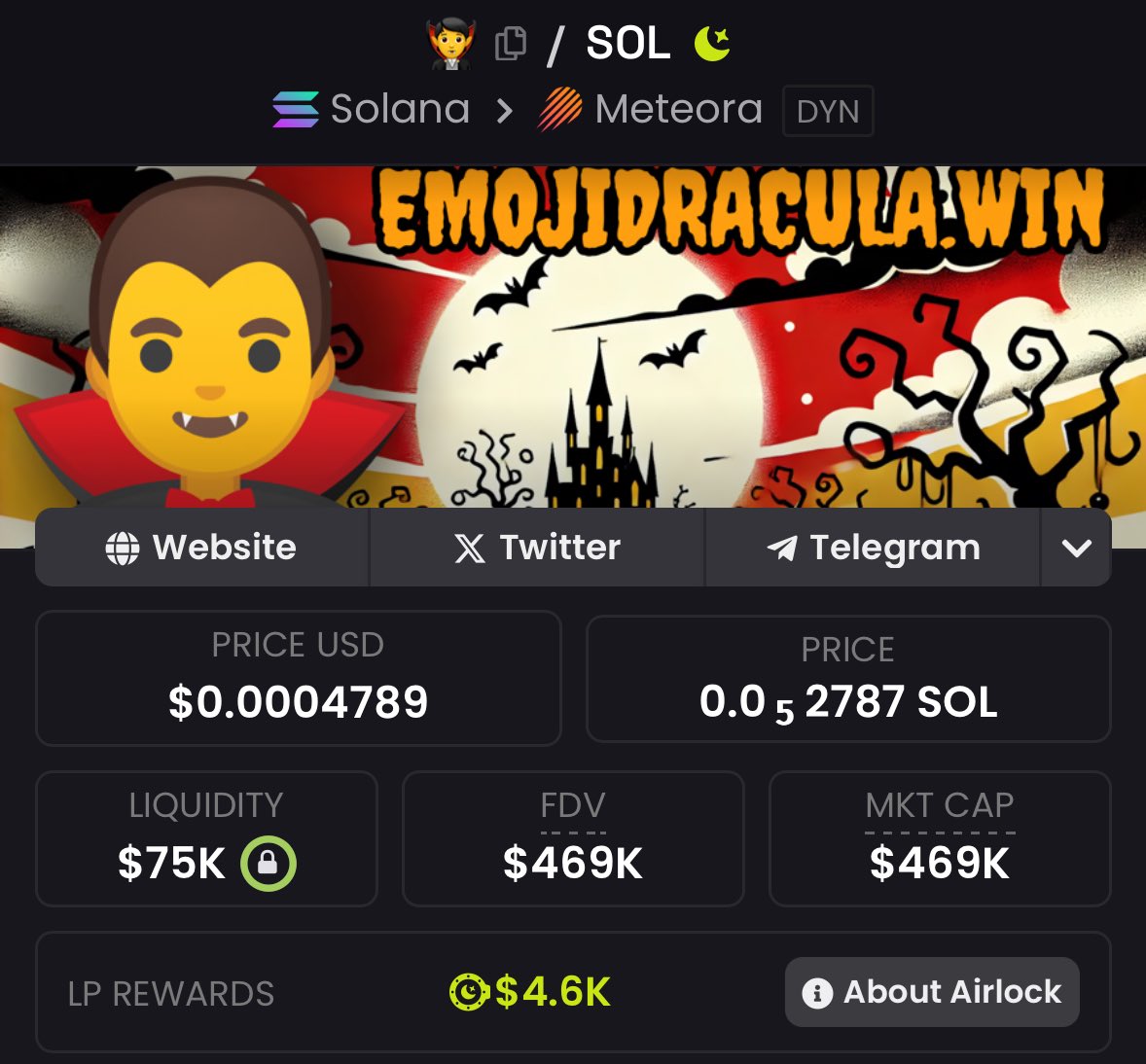 CryptoBrian__'s tweet photo. 🧛‍♂️@EmojiDracula is picking up speed, and this is just the beginning!

A fair launch meme with strong #XEN backing, solid LPs &amp; no rug since October, still early with major moves ahead.👀  

Follow nowww @EmojiDracula ! 

💬 https://t.co/f6UbFLcFIk
Buy - https://t.co/w7R9xhNgbn https://t.co/q8rGpRHXQv