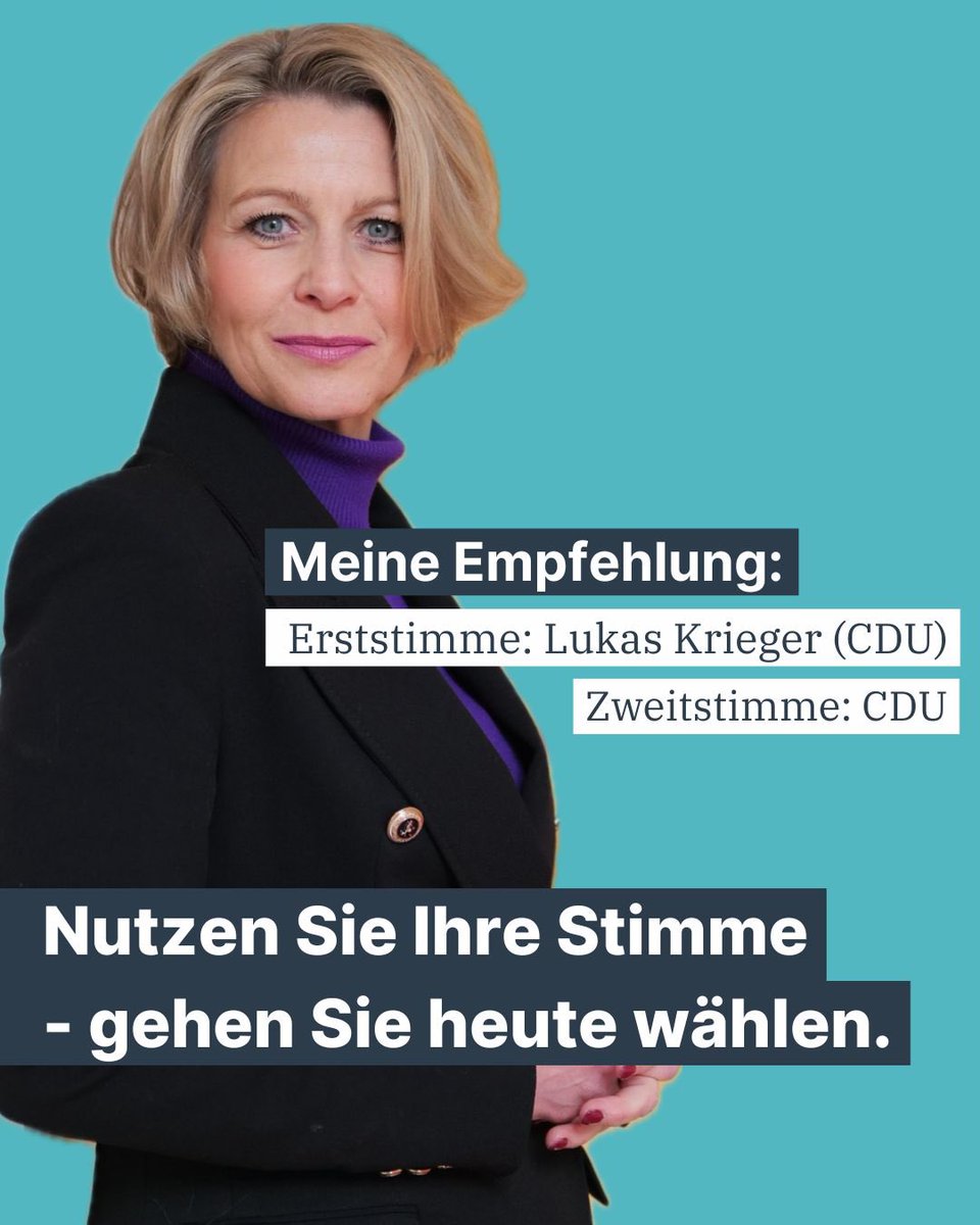 Nutzen Sie Ihre Stimme und stimmen Sie für den Politikwechsel in Deutschland. 🇩🇪 

Bis 18:00 Uhr haben die Wahllokale geöffnet . 🗳️