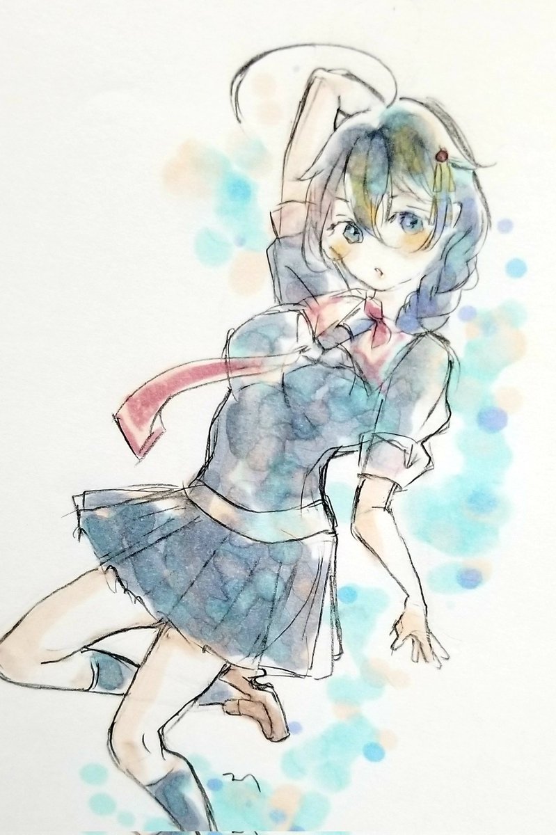 時雨(艦これ) ,時雨改二 「アナログ絵最高(*'∇`)ノ#皆のアナログ絵が見たい 」|ヨシナのイラスト