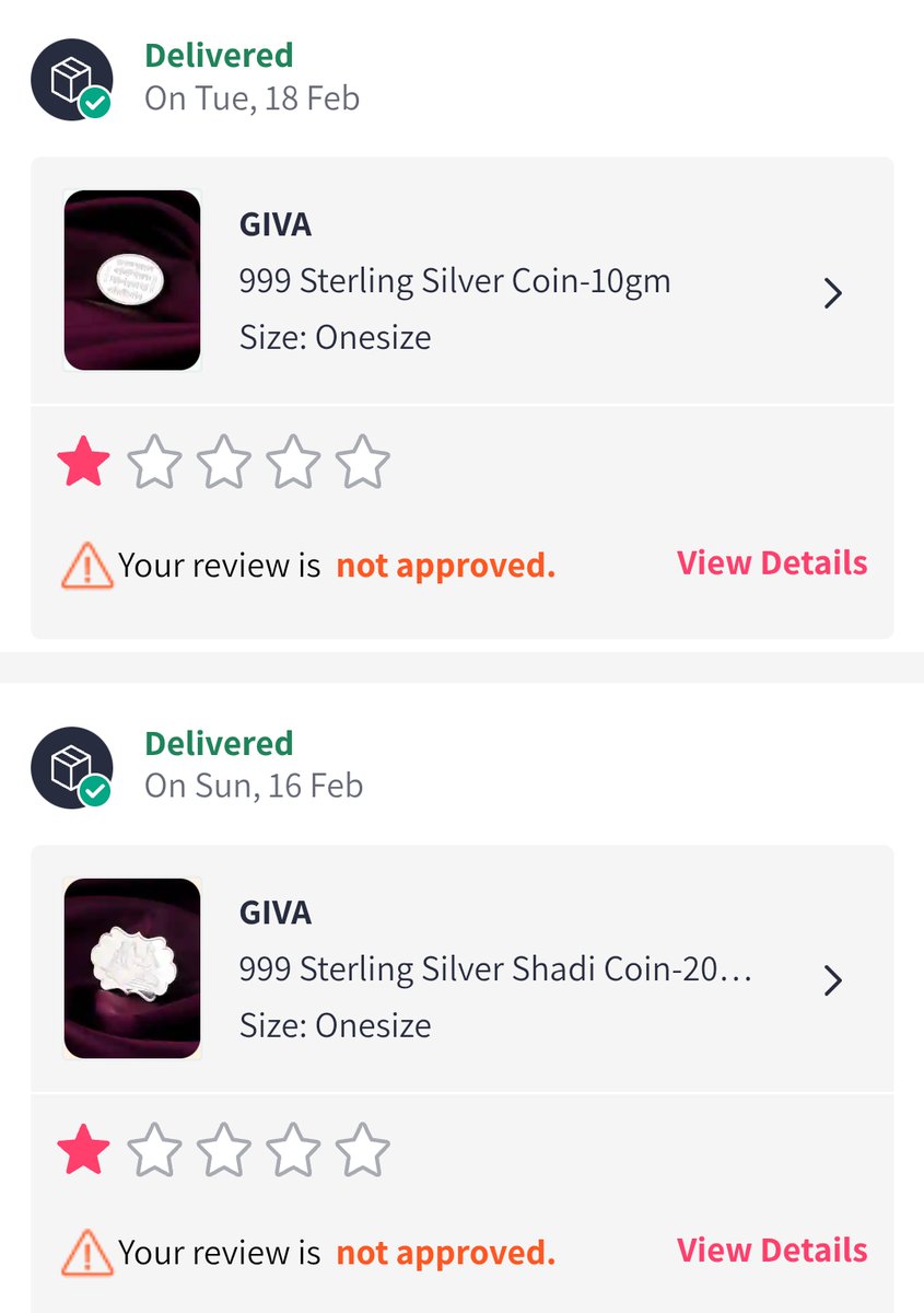 DrHimanshuSoni's tweet photo. Update Myntra is saying I have received silver coin but in reality they have scammed me
Saying me again &amp; again to wait for 48 hours
I have video &amp; photographs of Opening of package
They aren't even letting me post review on myntra to aware other people https://t.co/jeGWa3Cd3x