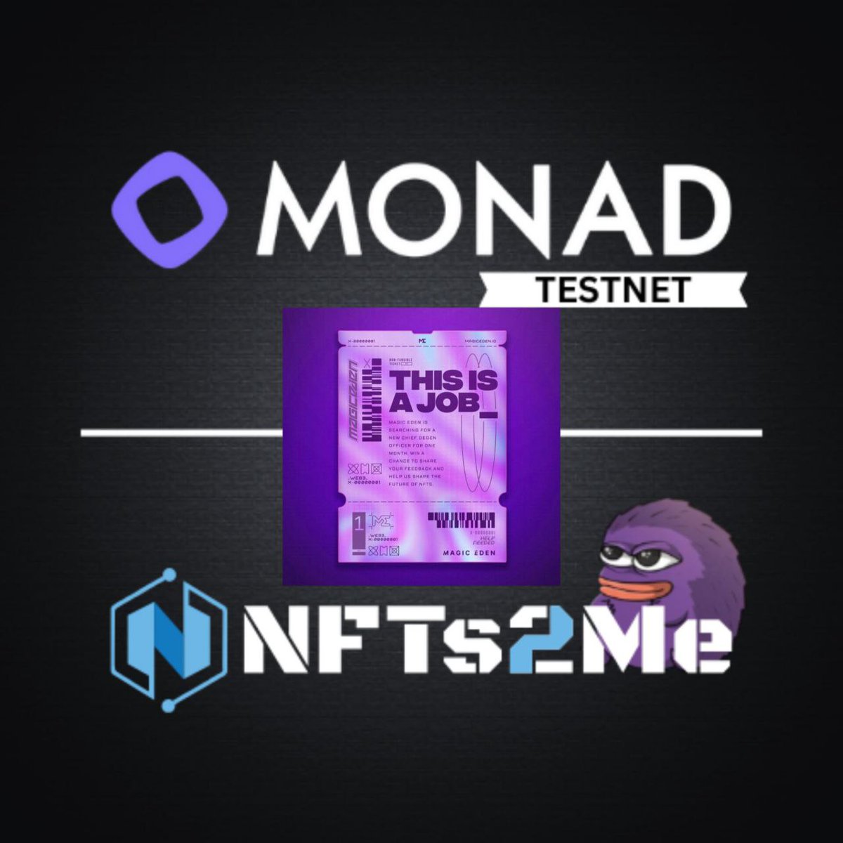a7zahid's tweet photo. Explore Monad NFTs with NFTs2Me! [Monad ecosystem]

🔗Go to : https://t.co/DI8HWc5HgK

- Limited Edition 3333 MONAD DEGEN PASS (FCFS)
- Click Mint
- Confirm✅
- Congratulations!

Market Here: https://t.co/hJaaMtOPpS

🙌🏼 NFT Project on Monad Testnet✨ https://t.co/lovPJPnmEK