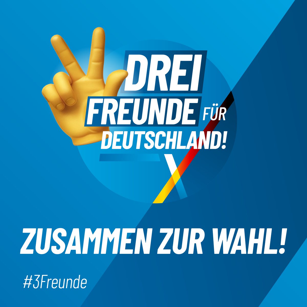 AfD's tweet photo. Jetzt ist es soweit: Zwei Freunde mitnehmen, ins Wahllokal gehen,  mit beiden Stimmen AfD wählen! #AliceFuerDeutschland #3Freunde https://t.co/LkSJhybB0X