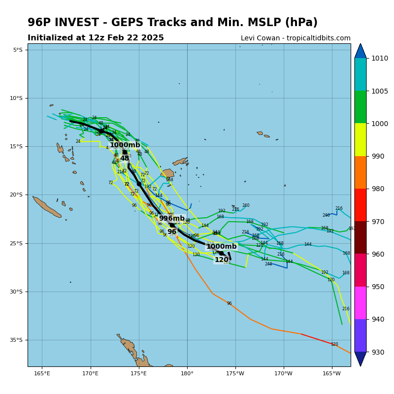 LimWeather's tweet photo. Also to note,#Invest96P has also arrived N of #Vanuatu,forecast to head SE,to bring possible life threatening impacts like #Flooding Rains/#Mudslides to #Fiji and #Tonga possibly
All interests there to watch closely!
#Wxx #wxtwitter #Tropicswx #Seru #CycloneSeru #96P #21P https://t.co/FaCzkiVvjE