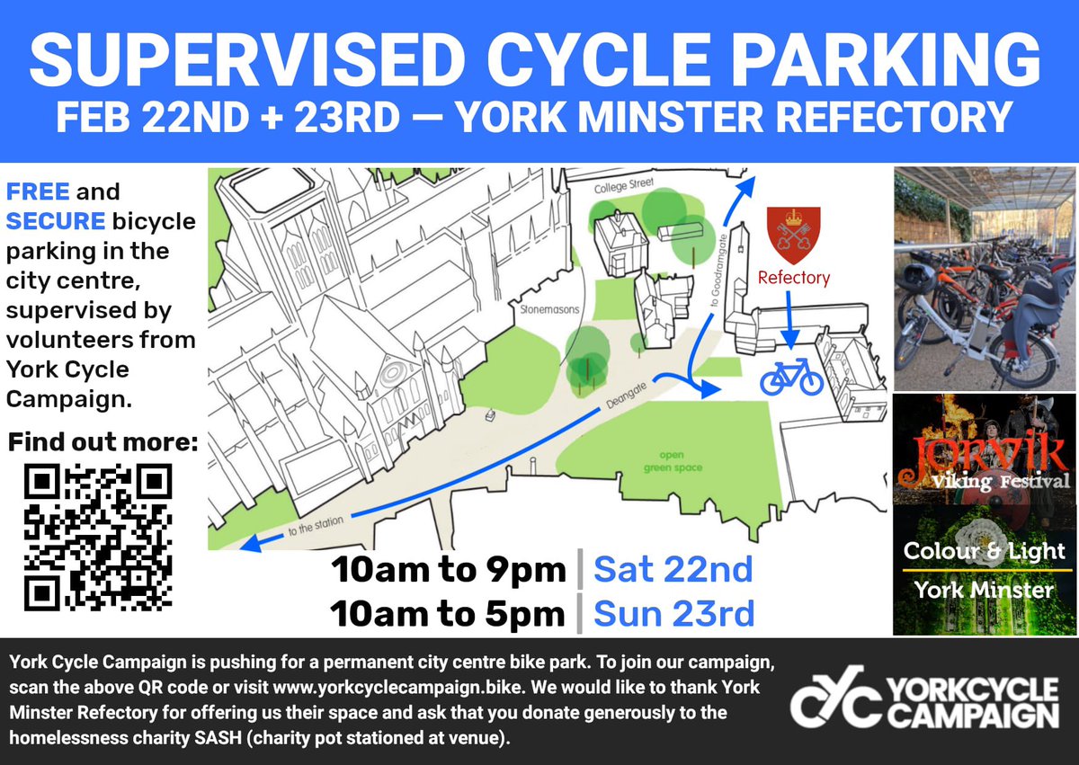 Free Pop up bike park today at York Minster Refectory 10am - 5pm .. Please pop in and say Hello . 🚲🚲🦽🛴❤️York
