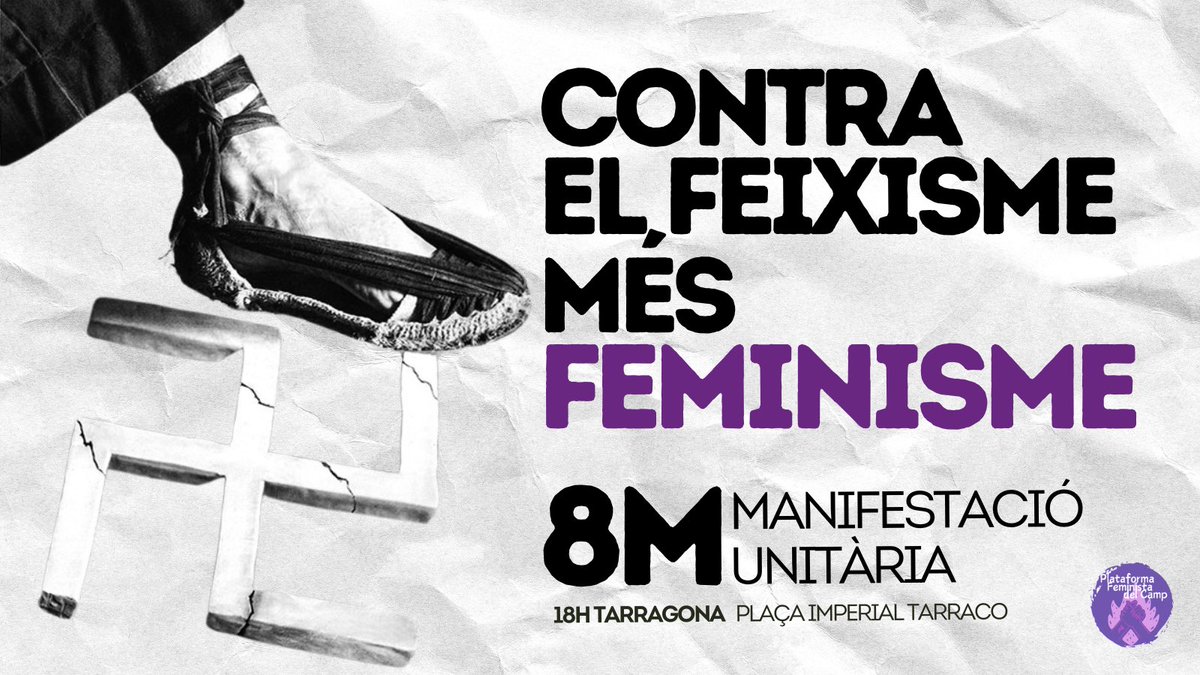 ✴️8M | MANIFESTACIÓ UNITÀRIA

Aquest #8M omplim els carrers. Perquè no cedirem ni una de les victòries aconseguides. Seguirem lluitant per assolir més drets col·lectius i vides dignes per a tothom. 

➖CONTRA EL FEIXISME, MÉS FEMINISME ✊
Dissabte 8 març
📍18 h, pl. Imperial TGN