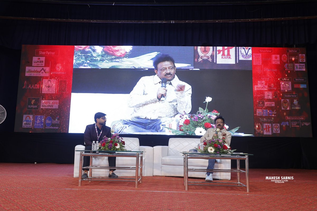 adidaga's tweet photo. Moderating a session with legend @RGVzoomin at #BharatCon25 was an incredible experience! 🎬🚀 From AI in filmmaking to its impact on business, the discussion was raw, insightful &amp; thought-provoking. Key takeaway? Use AI before it uses you! #AI #Technology #FutureOfBusiness https://t.co/CtFzhZJ3ZP