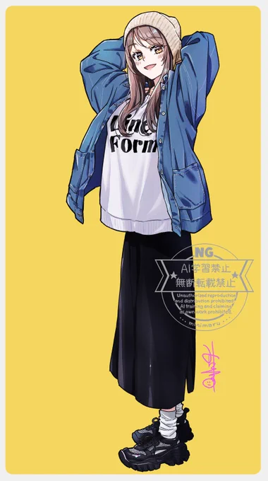 ニット帽を被った女の子