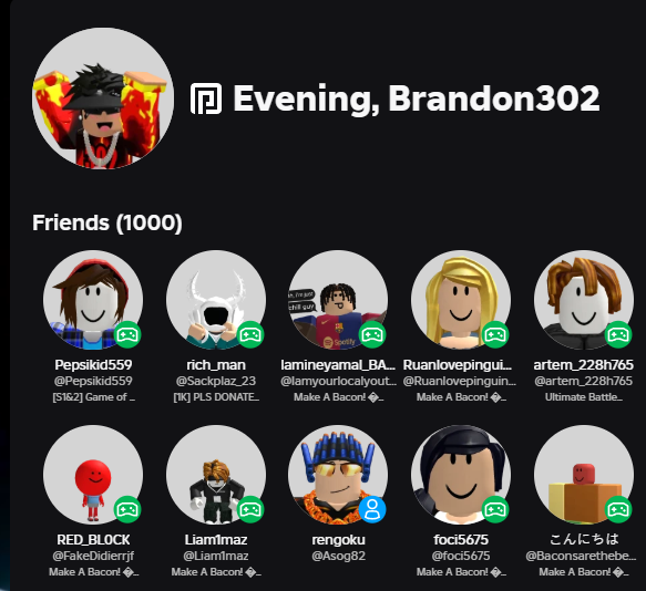 Brandon302_YT's tweet photo. Roblox please fix the 1000 friends glitch 😭
I hit 1000 friends and now it says I'm not friends with people I have added.
https://t.co/pan7xF3tA0 https://t.co/7htgPiUUpG