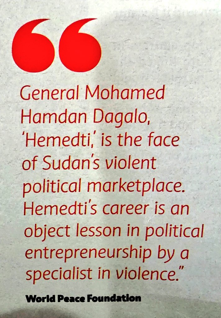 Leader of the Janjaweed terrorist group that has killed thousands of people in Darfur in Sudan. Sudan's most powerful &amp; richest man, Hemedt is also the General of Rapid Support Forces, RSF.
I am trying (very hard) to understand why we are hosting him in Nairobi