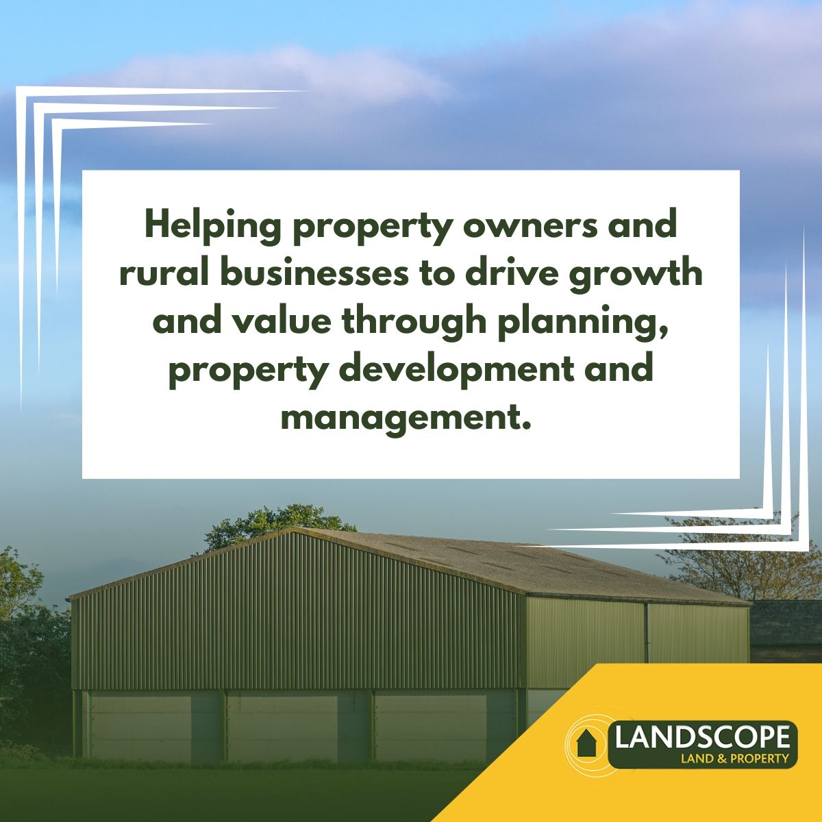 Landscopeltd's tweet photo. Who are Landscope?

We are a specialist rural practice chartered surveyors and planning consultants who help property owners and rural businesses to drive growth and value through planning, property development and management. 

We specialise in helping property owners, farmer... https://t.co/fw3ZVoONLk