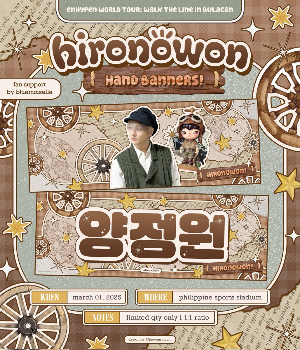 𝙝𝙞𝙧𝙤𝙣𝙤𝙬𝙤𝙣, 𝙩𝙝𝙚 𝙥𝙞𝙡𝙤𝙩 🛩🛞

★ mini fan project for #정원 ★
       — by <a href="/bluemoiselle/">⋆</a>

⋆ mbf, like &amp; rt 
⋆ 1:1 ratio l limited qty
⋆ exact time &amp; location: tba

see you, engenes .ᐟ

#ENHYPEN #JUNGWON
#WALKTHELINE_IN_BULACAN