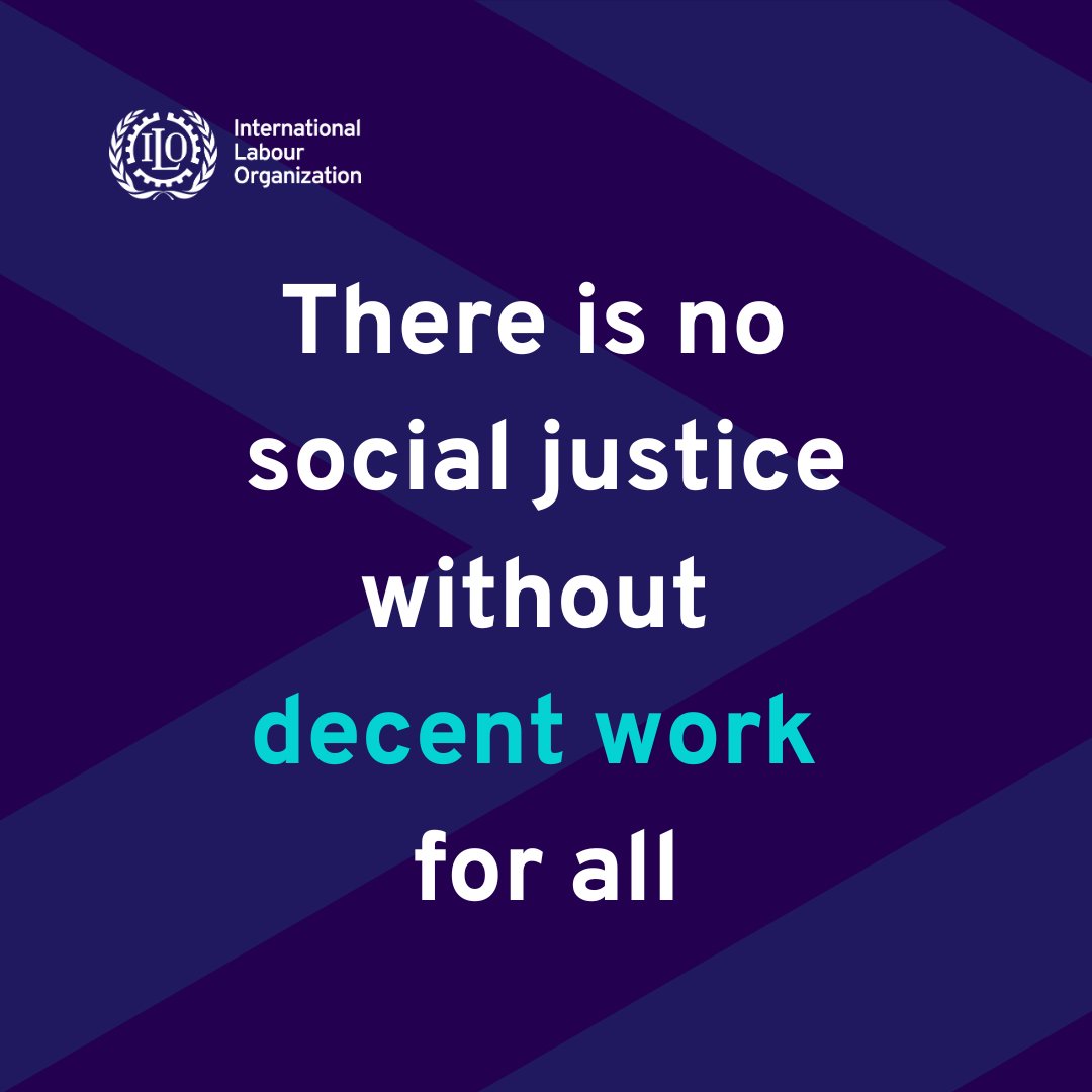 International Labour Organization (@ilo) on Twitter photo 🔔 Your daily reminder:
#DecentWork for all is the foundation of a just world and it’s the goal of the <a href="/ilo/">International Labour Organization</a>.
#SocialJustice 🔔 Your daily reminder:
#DecentWork for all is the foundation of a just world and it’s the goal of the <a href="/ilo/">International Labour Organization</a>.
#SocialJustice