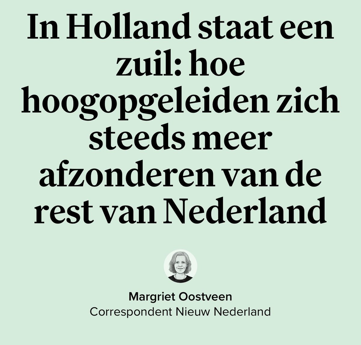 Shermin Amiri (@sherminamiri) on Twitter photo Margriet Oostveen beschrijft in <a href="/decorrespondent/">De Correspondent</a> hoe hoogopgeleiden zich steeds meer afzonderen in hun eigen bubbel. Dat herken ik. Als hoogopgeleide met een buitenlandse achtergrond heb ik jaren in progressieve kringen doorgebracht. Ik mocht er zijn, maar binnen de lijntjes. Margriet Oostveen beschrijft in <a href="/decorrespondent/">De Correspondent</a> hoe hoogopgeleiden zich steeds meer afzonderen in hun eigen bubbel. Dat herken ik. Als hoogopgeleide met een buitenlandse achtergrond heb ik jaren in progressieve kringen doorgebracht. Ik mocht er zijn, maar binnen de lijntjes.