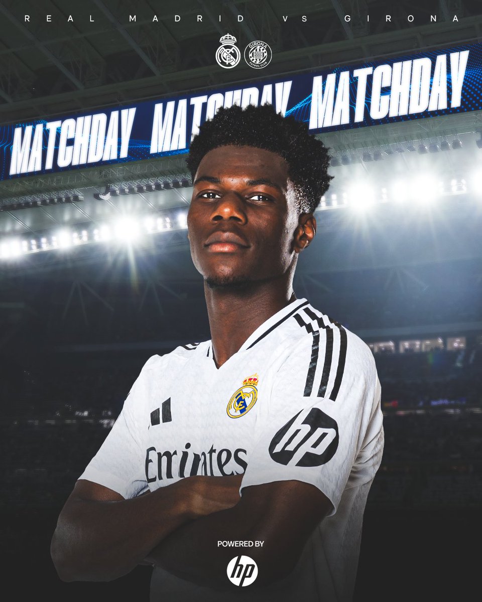 realmadrid's tweet photo. 🙌 ¡DÍA DE PARTIDO! 🙌
🆚 @GironaFC_ES 
🕰 16:15 CET
🏟️ Santiago Bernabéu
👉 @HP https://t.co/ViBUN8q4YP