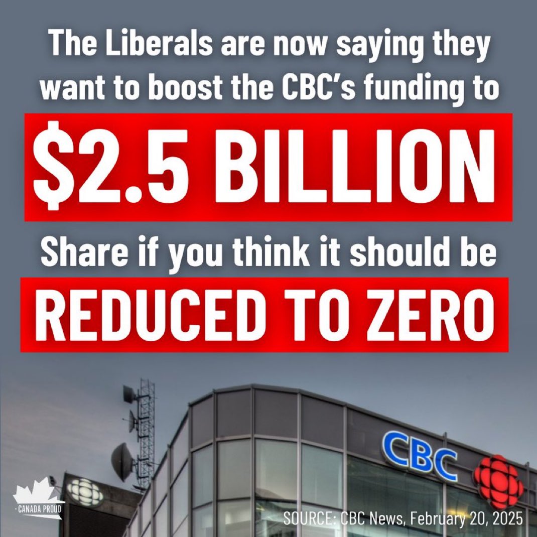 Defund the <a href="/CBC/">CBC</a> -they must stand on there own to make themselves commercially viable -
Their biggest problem is the overt bias &amp; loss of objectivity!