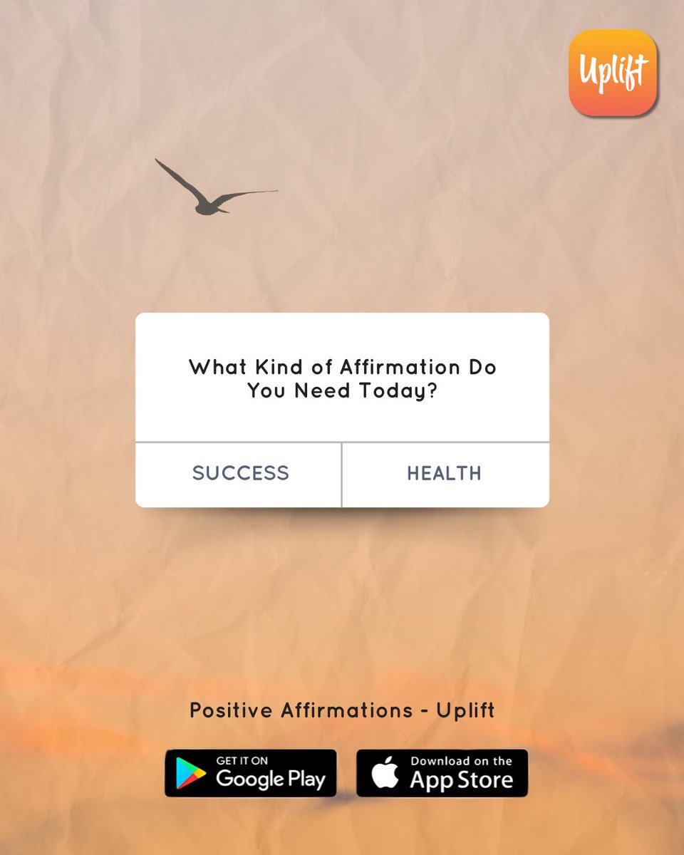 UpliftApps's tweet image. Vote below &amp;amp; I’ll drop an affirmation in the comments just for you! 👇

 Get personalized affirmations tailored to your needs—anytime, anywhere. 

📲 Download now on iOS &amp;amp; Android! vist.ly/3mvpqbn

#StayUplifted #MindsetMatters #UpliftApp #SelantoApps #PositiveMIndset