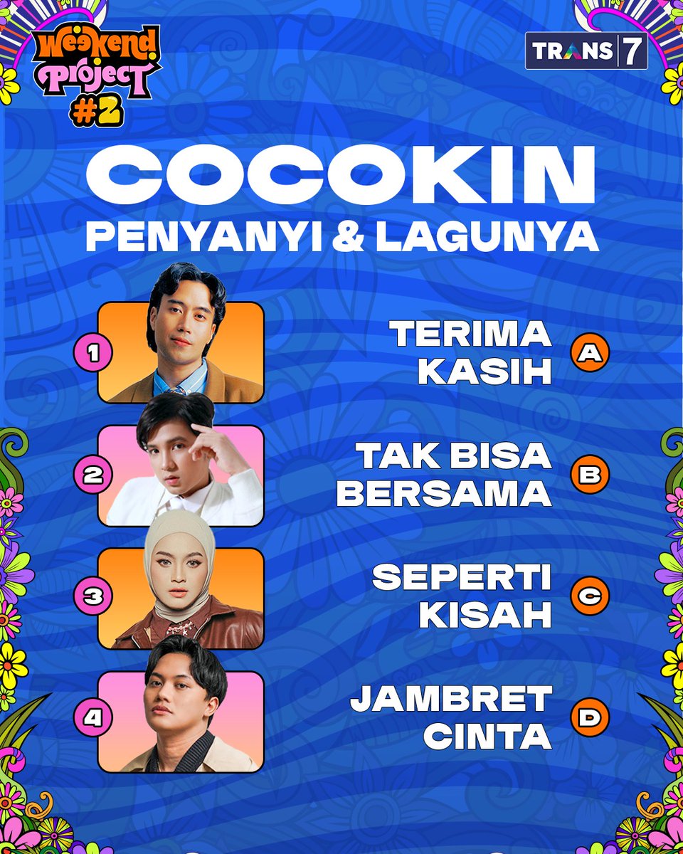 TRANS7's tweet image. Pastiin kalian gak kekecoh pas mau sing a long nanti di #SoundOfLove #WeekendProject2 🥰

🗓️ Minggu, 23 Februari 2025
🎪 Senayan Park, Jakarta
FREE ENTRY! GRATIS!! Tinggal bawa badan aja~ 😎
#WeekendProjectTRANS7 🌸🌼
•
#SoundOfLoveTRANS7 🎶💕
LIVE di TRANS7 jam 19.30 WIB…