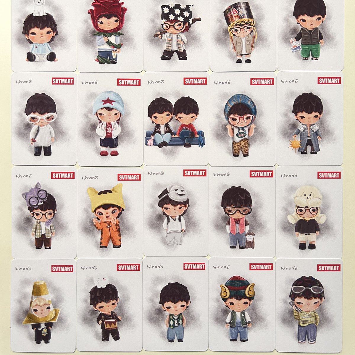 nanacloud_mnl's tweet photo. HIRONOTEEN inspired svt collection by @jaeimails 🌟.ᐟ [#UpdatesbyAdi] 

💌 ……. updated preview of SVTMart cards for hironoteen keyrings buyers! https://t.co/Q2DFDnRRBb