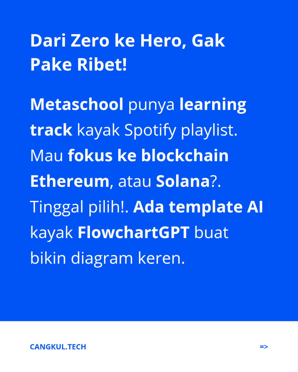 NgajiKripto's tweet photo. Siap-siap jadi developer jago di dunia AI dan Web3 bareng Metaschool! Nikmati proyek belajar seru yang bikin lo jago bikin produk keren.
Repost IG: https://t.co/tEV4qWT2CQ
#metaschool #belajarweb3 #web3 #ai #belajarai #blockchain #blockchaintechnology https://t.co/7lseFAo1LD