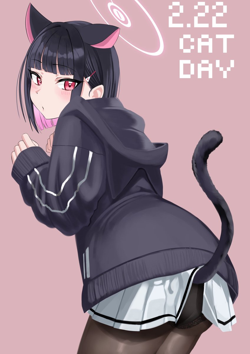#猫の日 #杏山カズサ #ブルアカ 
過ぎたけど!許して!!! 