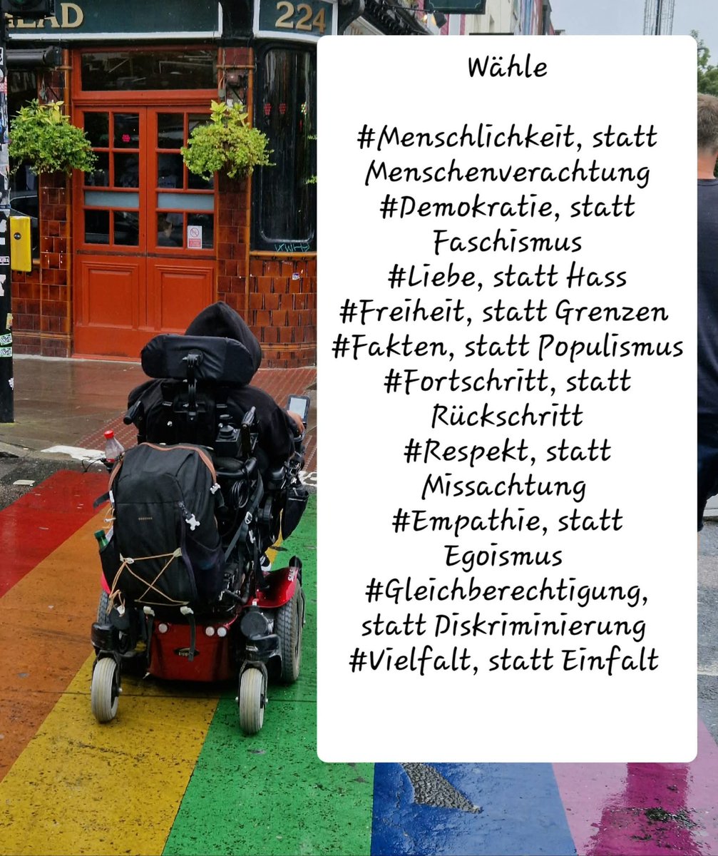 Dem Wahlaufruf von Leo🦁Löwenherz❤️ können wir uns voll und ganz anschließen:
Er bittet euch, für ihn und so viele andere Kinder "ein Kreuz für Inklusion" zu setzen🙏
➡️facebook.com/share/p/1DHgXm…

#DemokratieBrauchtDICH🌈
#ProtectTheKids: #ProtectOurDemocracy
💛🧡❤️💚💙💜