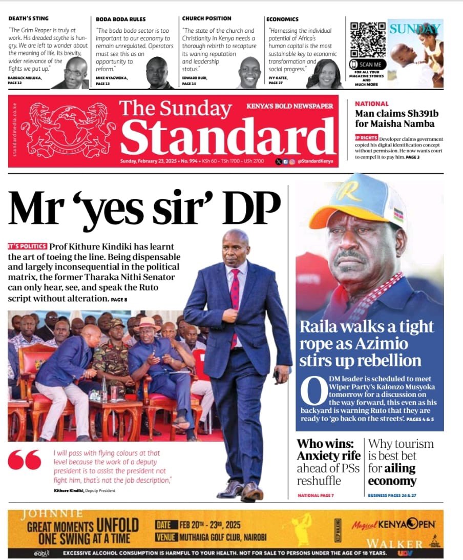 The only thing the former Tharaka Nith senator can do in Rutos regime is to only hear, see and speak Rutos script without alterations.......,A blow to Dp